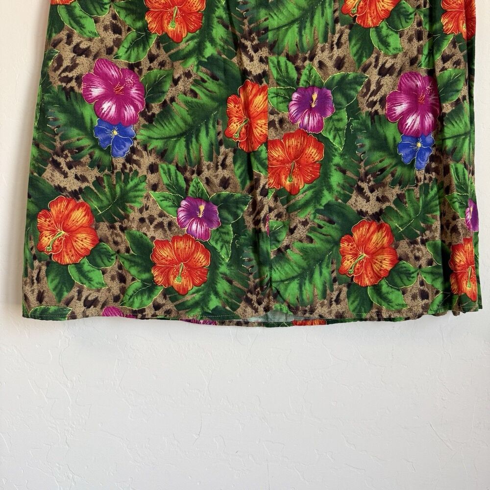 Notations Leopard Floral Tropical Tank Above Knee Shift Dress Vacation Resort M - Picture 8 of 9